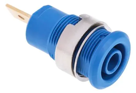 Produktfoto 1 von Staubli 4 mm Buchse Blau Buchse für Laborstecker, Kontakt Gold, 1000V 32A Stecker