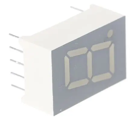 Produktfoto 1 von Kingbright LED-Anzeige 7 Segmente 1 Zeichen Anode, Rot 625nm 7.6mcd Zeichenbreite 7.3 mm Rechts Zeichenhöhe 12.7 mm