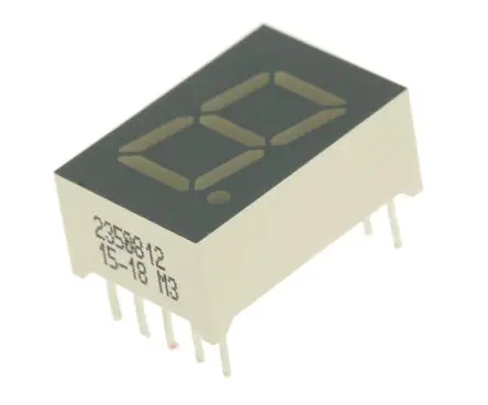 Produktfoto 1 von Kingbright LED-Anzeige 7 Segmente 1 Zeichen Kathode, Grün 568nm 10mcd Zeichenbreite 7.3 mm Rechts Zeichenhöhe 12.7 mm