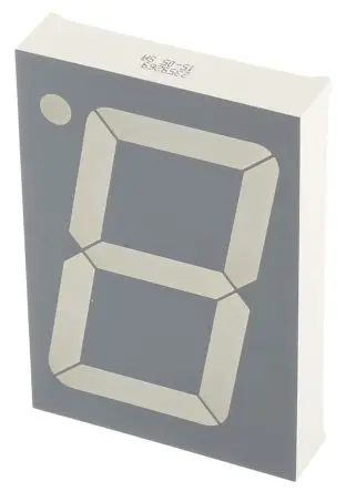 Produktfoto 1 von Kingbright LED-Anzeige 7 Segmente 1 Zeichen Anode, Rot 617nm 57mcd Zeichenbreite 32.2 mm Rechts Zeichenhöhe 57 mm