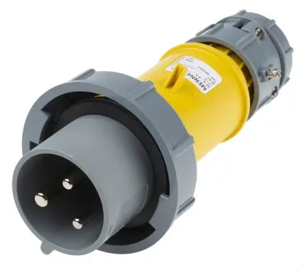 Produktfoto 1 von MENNEKES PowerTOP Leistungssteckverbinder Gelb 3P, 110V, Kabel Gerade IP67 32A