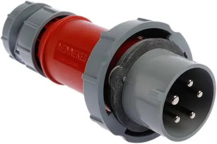 Produktfoto 1 von MENNEKES PowerTOP Leistungssteckverbinder Rot 3P+N+PE, 400V, Kabel Gerade IP67 32A