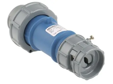 MENNEKES PowerTOP Leistungssteckverbinder Blau 3P, 230V, Kabel Gerade IP67 16A