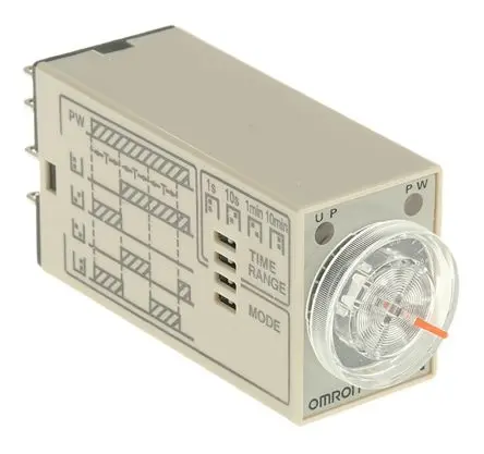 Produktfoto 1 von Omron H3YN Zeitrelais, DIN-Hutschiene 24 V dc 24V ac, 0.1 s to 10 min, 2 Kont. Multifunktion, 2-poliger Umschalter