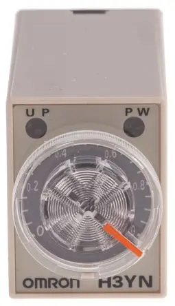 Produktfoto 1 von Omron H3YN Zeitrelais, DIN-Hutschiene 200 to 230 V ac 200V ac, 230 V ac, 0.1 min to 10 h, 4 Kont. Multifunktion,