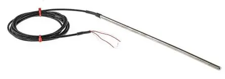 Produktfoto 1 von RS PRO Pt100 Widerstandsthermometer Edelstahl Ø 6 mm 4 x 250 mm, -50 °C → 250 °C, 2 m Leitung