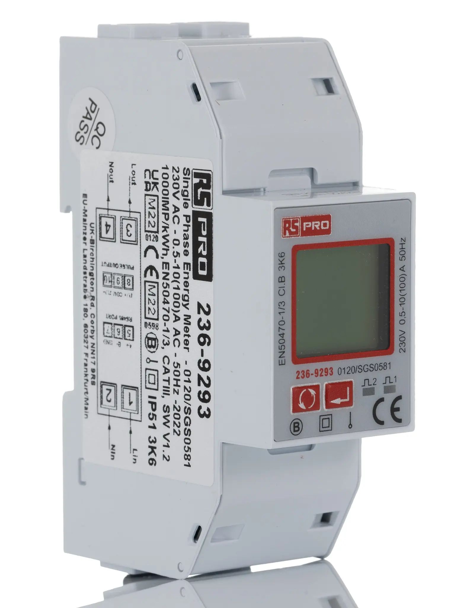 Produktfoto 1 von RS PRO AP25 Energiemessgerät LCD-Hintergrundbeleuchtung Energiemessgerät, 7-stellig / 1-phasig 2 Ausg. 2 Eing.