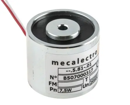 Produktfoto 1 von Mecalectro Haltemagnet, 440 N, 24V dc, ø 39 mm, DC