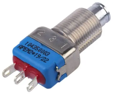 Produktfoto 1 von APEM 10400 Druckschalter Tastend Panel Ø 10 mm, 1-poliger Umschalter / 3A 24 V dc