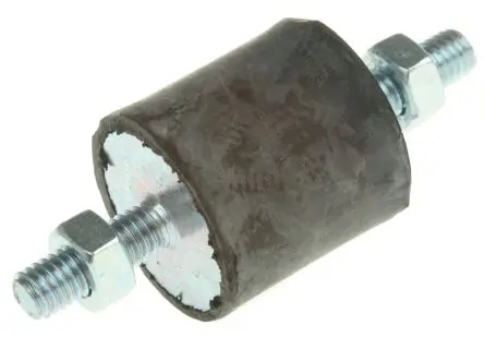 Produktfoto 1 von FIBET Fibet Naturgummi Gummipuffer, Außen-/Außengewinde Puffer M6 x 18 mm 29.5 daN, Ø 25 mm x 25 mm, 45 IRHD / bis 5.9