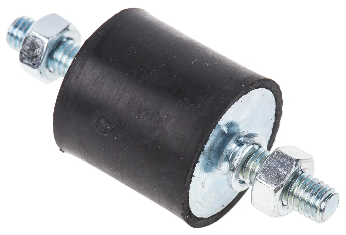 Produktfoto 1 von FIBET Gummi Vibrationsdämpfer, Außen-/Außengewinde Puffer M6, Ø 25mm x 61mm