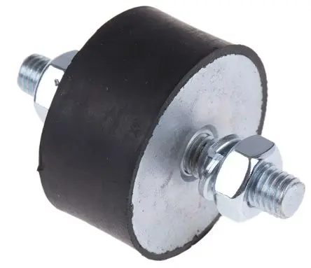 Produktfoto 1 von FIBET Fibet Naturgummi Gummipuffer, Außen-/Außengewinde Puffer M10 x 25 mm 367.5 daN, Ø 50 mm x 25 mm, 60 IRHD / bis