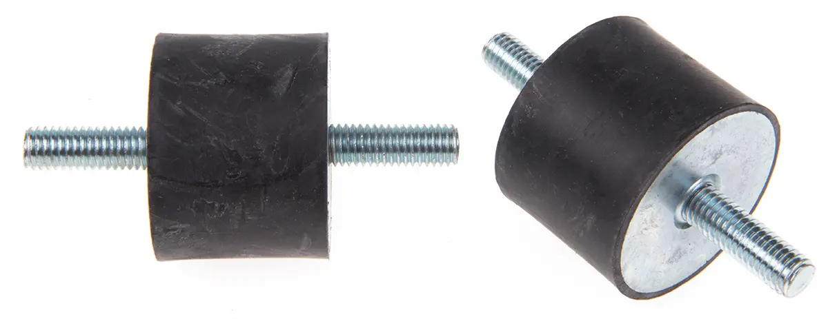 Produktfoto 1 von FIBET Gummi Vibrationsdämpfer, Außen-/Außengewinde Puffer M8, Ø 40mm x 30mm