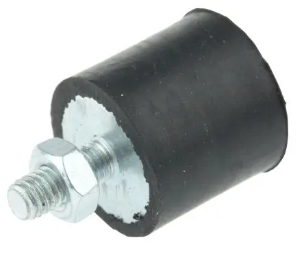 Produktfoto 1 von FIBET Fibet Naturgummi Gummipuffer, Außen-/Innengewinde Puffer M4 x 10 mm 25.5 kg, Ø 16 mm x 15 mm, 60 IRHD / bis 8.5