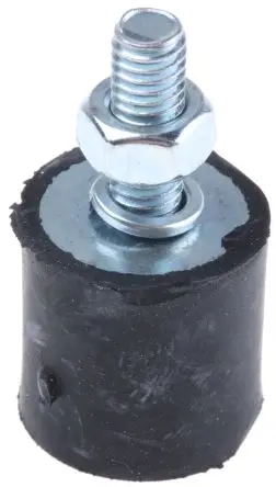 Produktfoto 1 von FIBET Fibet Naturgummi, Stahl zinkplattiert Gummipuffer, Außen-/Innengewinde Puffer M6 x 18 mm 18 daN, Ø 20 mm x 20 mm,