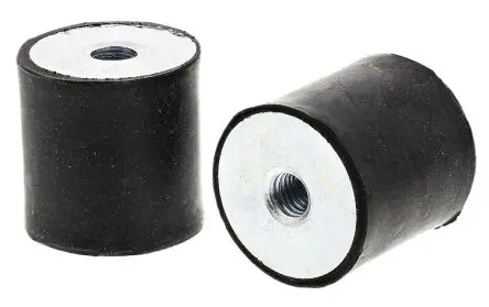 Produktfoto 1 von FIBET Fibet Naturgummi, Verzinkter Stahl (Endstücke) Gummipuffer, Innen-/Innengewinde Puffer M8 69 daN, Ø 30 mm x 30 mm,