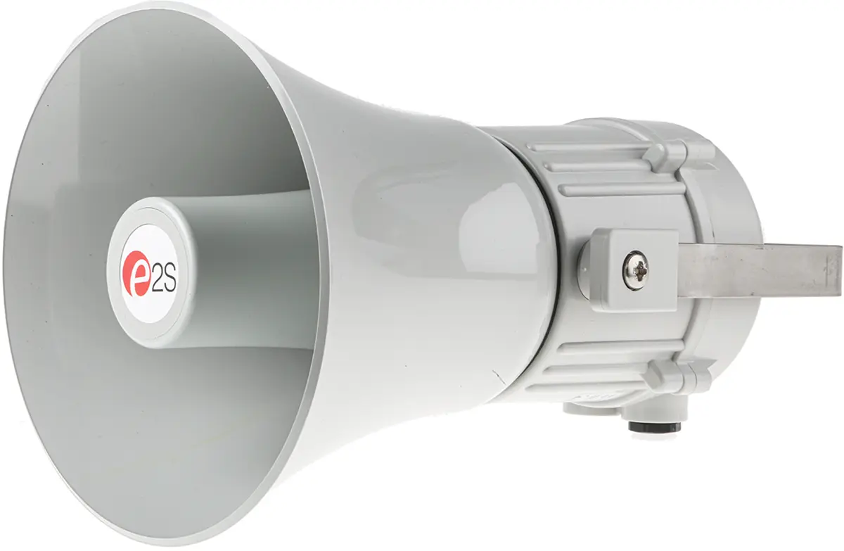 Produktfoto 1 von e2s MA121F  Elektronischer Signalgeber IP67 10 → 30 V dc 32-Ton 126dB Grau, Ø 220 mm