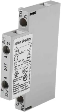 Produktfoto 1 von Allen Bradley 100S Hilfskontakt 2-polig Panel, 1 Schließer/1 Öffner mit Schraube Anschluss 10 A, 600V