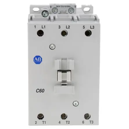Produktfoto 1 von Allen Bradley 100C Schütz 24V ac-Spule, 3-polig, 690V ac / 60 A 24V ac 32 kW 3 Schließer Motorsteuerung, Umkehrend