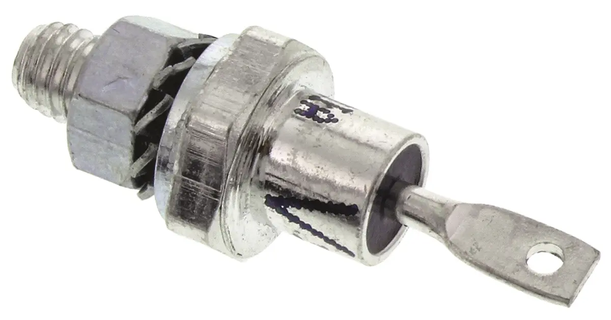 Produktfoto 1 von Vishay VS-16F Schraubanschlussklemme Diode Wechselnd Kathoden-Bolzen, 1200 V / 16 A, 2-Pin DO-203AA