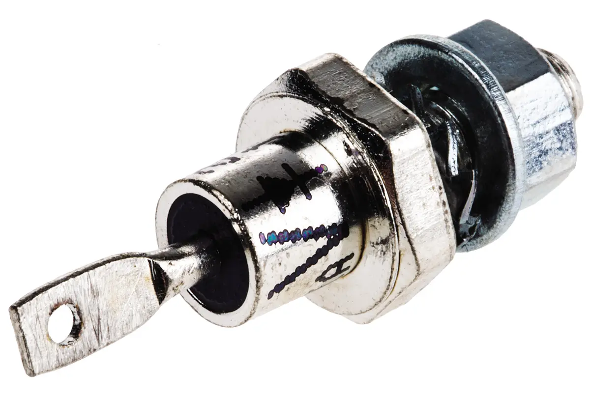 Produktfoto 1 von Vishay VS-25F Schraubanschlussklemme Diode Wechselnd Kathoden-Bolzen, 1200 V / 25 A, 2-Pin DO-203AA