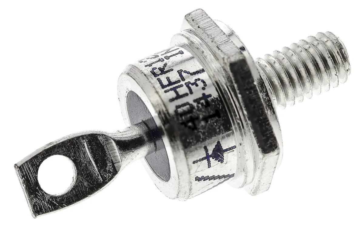 Produktfoto 1 von Vishay VS-40HF(R) Schraubanschlussklemme Diode Wechselnd Anoden-Bolzen, 1200 V / 40 A, 2-Pin DO-203AB