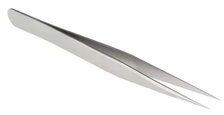 Produktfoto 1 von RS PRO Edelstahl Pinzette, 110mm, Spitze Kurz Antimagnetisch 1-teilig