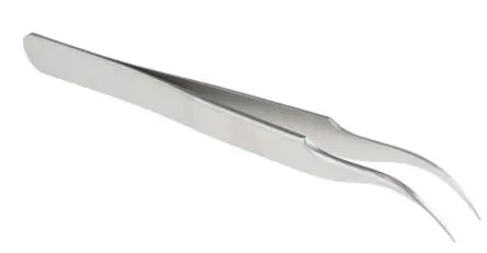 Produktfoto 1 von RS PRO Edelstahl Pinzette, 115mm, Spitze Gebogen Antimagnetisch 1-teilig