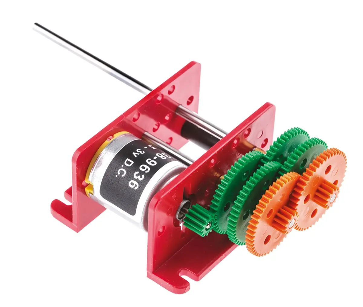 Produktfoto 1 von RS PRO 917 Bürsten-Getriebemotor DC-Getriebemotor bis 5 mNm, 3 V / 1.29 W, 3700 rpm, Wellen-Ø 2 mm, 110 mm x 52 mm