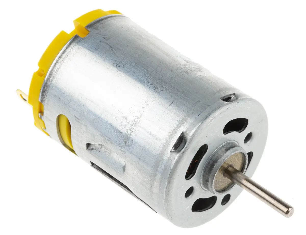 Produktfoto 1 von RS PRO M. Getriebe Gleichstrommotor bis 107.3 g.cm, 3/7.2 V / 19.68 W, 22356 rpm, Wellen-Ø 2.3 mm, 27.7 mm x 38 mm x