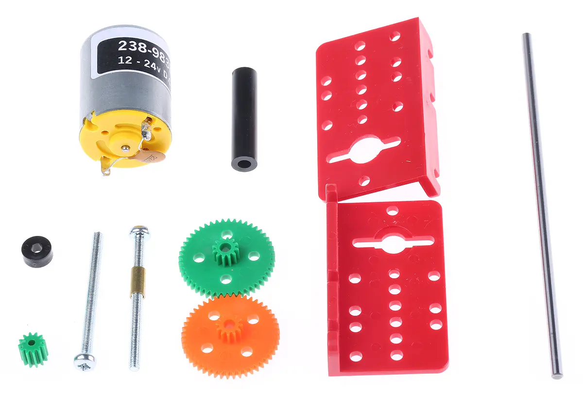 Produktfoto 1 von RS PRO 927D Bürsten-Getriebemotor DC-Getriebemotor bis 5 mNm, 12/24 V dc / 1.62 W, 4199 rpm, Wellen-Ø 2 mm, 110 mm x 52