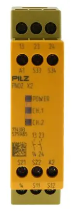 Produktfoto 1 von Pilz PNOZ X2 Sicherheitsrelais 24V ac/dc, 2 Sicherheitskontakte, 1 Hilfsschalter, Manuell RoHS SIL IEC 61508