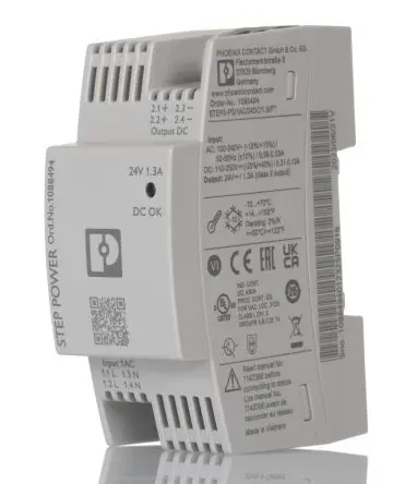 Produktfoto 1 von Phoenix Contact STEP POWER DIN-Schienen Netzteil Geschalteter Modus 250V ac AC / 1.3 A 24V dc DC 30 W