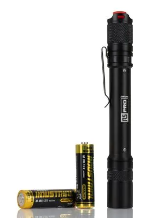 RS PRO Taschenlampe LED Schwarz, 375 lm / RSPRO-F48, 151 mm