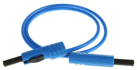 Produktfoto 1 von Hirschmann Test & Measurement Steckverbinder-Messleitung 16A Stecker / Stecker, Blau Polyvinylchlorid-isoliert 500 mm,