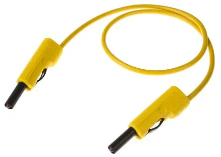 Produktfoto 1 von Hirschmann Test & Measurement Steckverbinder-Messleitung 16A Stecker / Stecker, Gelb Polyvinylchlorid-isoliert 500 mm,