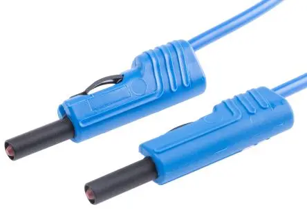 Produktfoto 1 von Hirschmann Test & Measurement Steckverbinder-Messleitung 16A Stecker / Stecker, Blau Polyvinylchlorid-isoliert 2 m, 60V