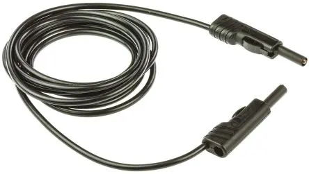 Produktfoto 1 von Hirschmann Test & Measurement Steckverbinder-Messleitung 16A Stecker / Stecker, Schwarz Polyvinylchlorid-isoliert 2 m,