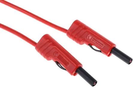 Produktfoto 1 von Hirschmann Test & Measurement Steckverbinder-Messleitung 16A Stecker / Stecker, Rot Polyvinylchlorid-isoliert 2 m, 60V