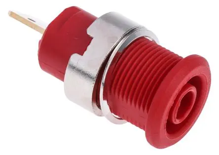 Produktfoto 1 von Staubli 4 mm Buchse Rot Buchse für Laborstecker, Kontakt Gold, 1000V 24A Stecker