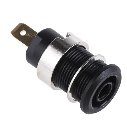 Produktfoto 1 von Staubli 4 mm Buchse Schwarz Buchse für Laborstecker, Kontakt Gold, 1000V 24A Stecker
