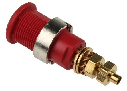 Produktfoto 1 von Staubli 4 mm Buchse Rot Buchse für Laborstecker, Kontakt Gold, 1000V 32A Lot