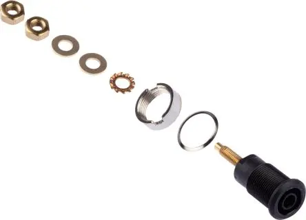 Produktfoto 1 von Staubli 4 mm Buchse Schwarz Buchse für Laborstecker, Kontakt Gold, 1000V 32A Lot