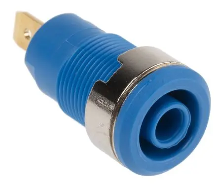 Produktfoto 1 von Staubli 4 mm Buchse Blau Buchse für Laborstecker, Kontakt Gold, 1000V 24A Stecker