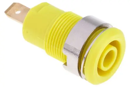 Produktfoto 1 von Staubli 4 mm Buchse Gelb Buchse für Laborstecker, Kontakt Gold, 1000V 24A Stecker