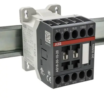 Produktfoto 1 von ABB AS Schütz 24V-Spule, 3-polig, 690V ac / 16 A 24V 7.5 kW 3 Schließer 1-Hilfskontakte