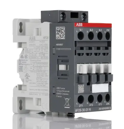 Produktfoto 1 von ABB AF09-30-01-14 Schütz 250V, 500 V-Spule, 3-polig / 25 A 500V 5.5 kW 3 Schließer, 1 Öffner Motorsteuerung
