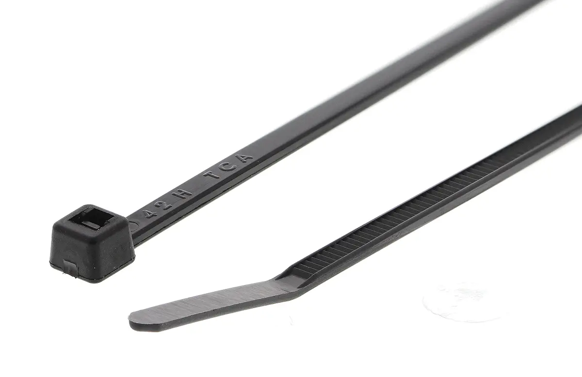 Produktfoto 1 von HellermannTyton T18I Nylon 6.6 Kabelbinder Innen gezackt Schwarz 2.5 mm x 145 mm