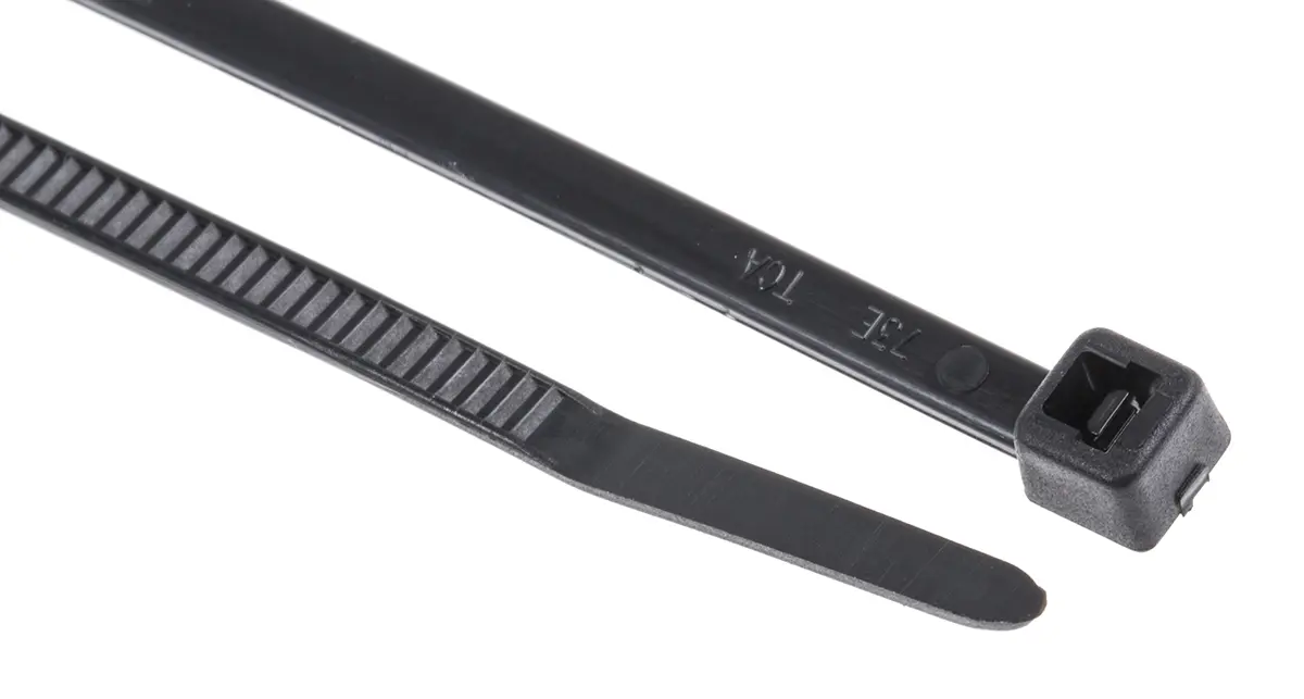 Produktfoto 1 von HellermannTyton T30L Nylon 6.6 Kabelbinder Innen gezackt Schwarz 3.5 mm x 198 mm