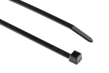 Produktfoto 1 von HellermannTyton T80R Nylon 6.6 Kabelbinder Innen gezackt Schwarz 4.7mm x 205 mm